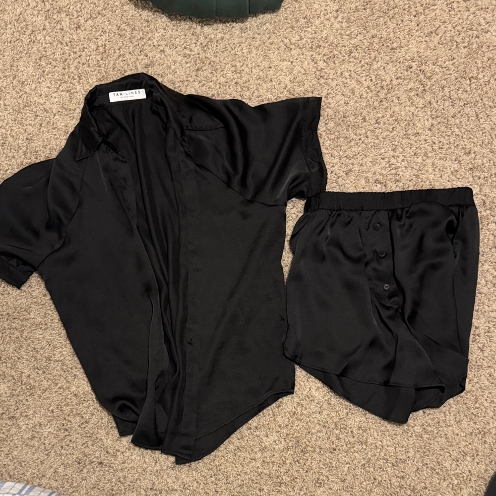 Black Satin Set